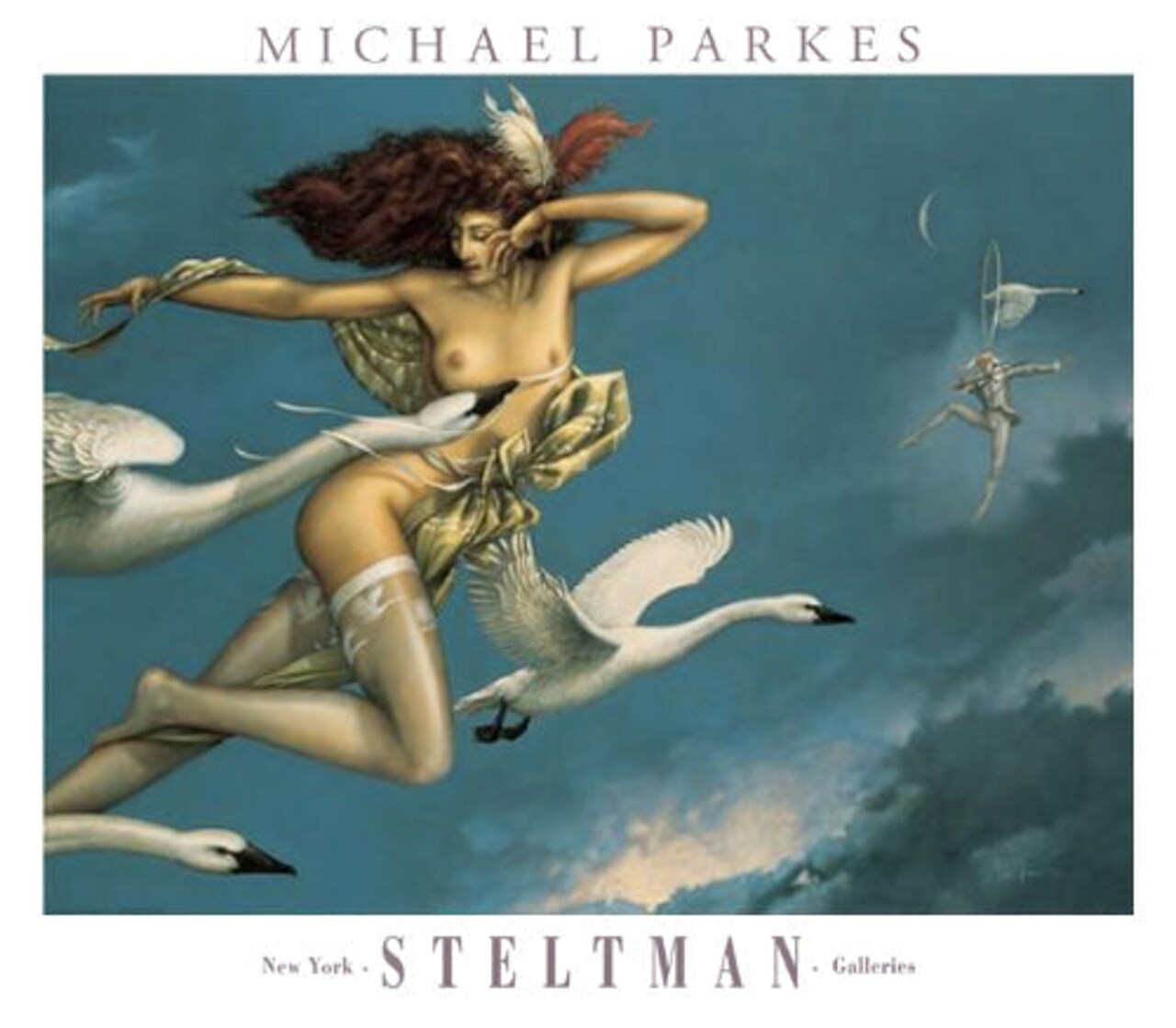 Framed Art Night Flight by Michael Parkes - Enchanting 27.5 x 31.5 Print